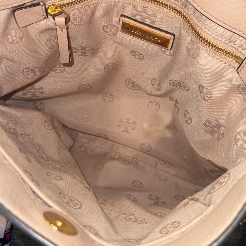 Tory Burch Marsden Swingpack Pink Blush Leather Gold Chain Convertible Crossbody - Picture 9 of 17